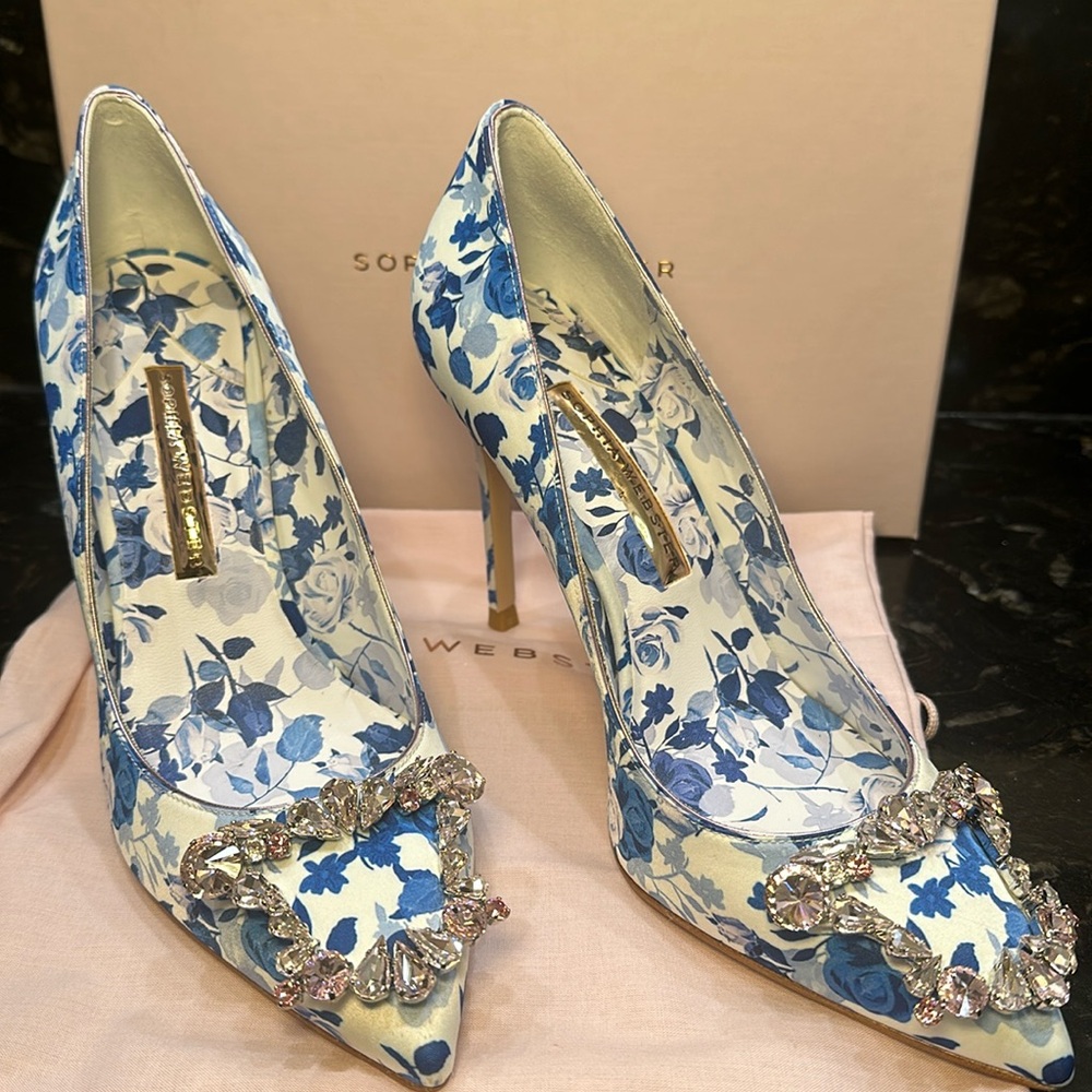 SOPHIA WEBSTER Margaux Pump 100mm in Royal Bloom size 39.5